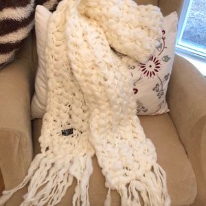 Scarf, chunky creamy white scarf